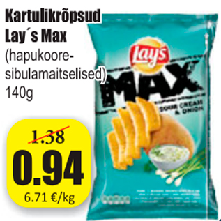 Allahindlus - Kartulikrõpsud Lay´s Max