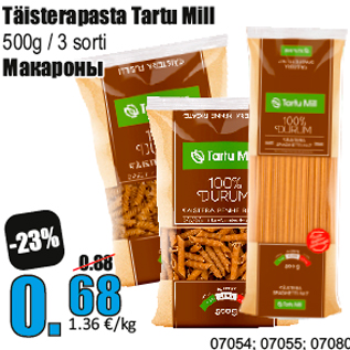 Allahindlus - Täisterapasta Tartu Mill