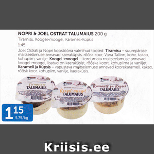 Allahindlus - NOPRI & JOEL OSTRAT TALUMAIUS 200 G