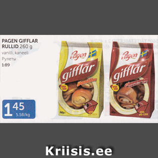 Allahindlus - PAGEN GIFFLAR RULLID 260 g