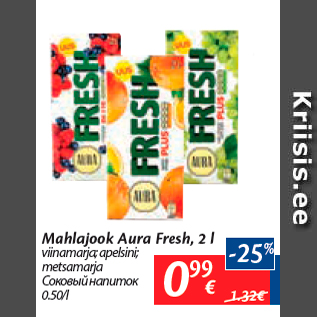 Allahindlus - Mahlajook Aura Fresh, 2 l