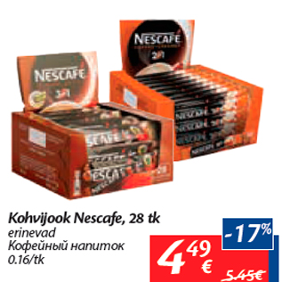 Allahindlus - Kohvijook Nescafe, 28 tk