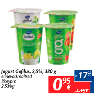 Allahindlus - Jogurt Gefilus, 2,5%, 380 g