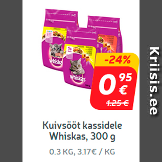 Allahindlus - Kuivsööt kassidele Whiskas, 300 g