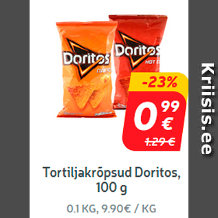 Allahindlus - Tortiljakrõpsud Doritos, 100 g