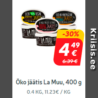 Allahindlus - Öko jäätis La Muu, 400 g