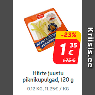 Allahindlus - Hiirte juustu piknikupulgad, 120 g