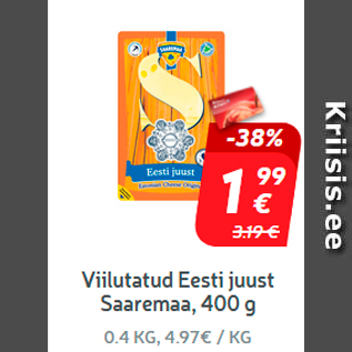 Allahindlus - Viilutatud Eesti juust Saaremaa, 400 g