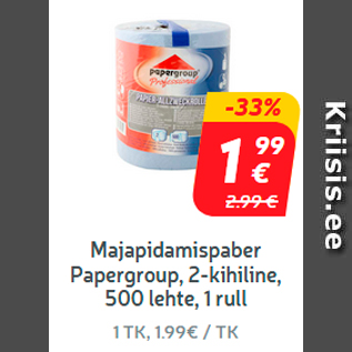 Allahindlus - Majapidamispaber Papergroup, 2-kihiline, 500 lehte, 1 rull*