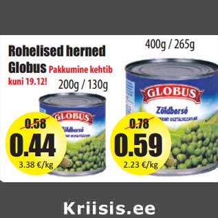 Allahindlus - Rohelised herned Globus