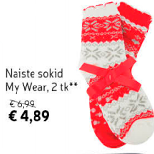 Allahindlus - Naiste sokid My Wear, 2 tk**