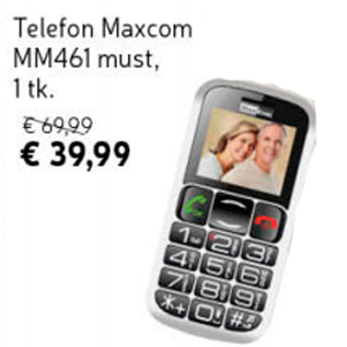 Allahindlus - Telefon Maxcom MM461 must, 1 tk