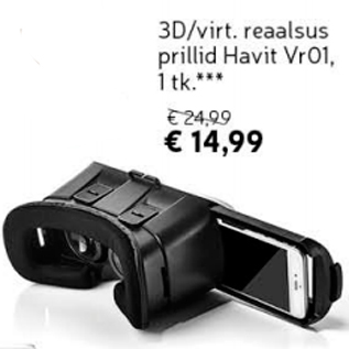 Allahindlus - 3D/virt. reaalsus prillid Havit Vr01, 1 tk***