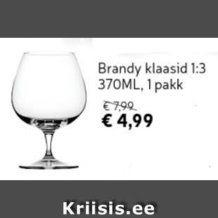 Allahindlus - Brandy klassid 1:3 370 ML, 1 pakk