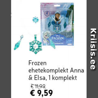 Allahindlus - Frozen ehetekomplekt Anna & Elsa, 1 komplekt