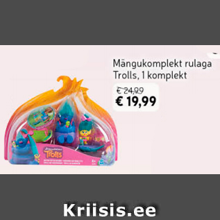 Allahindlus - Mängukomplekt rulaga Trolls, 1 komplekt