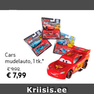 Allahindlus - Cars mudelauto, 1 tk*