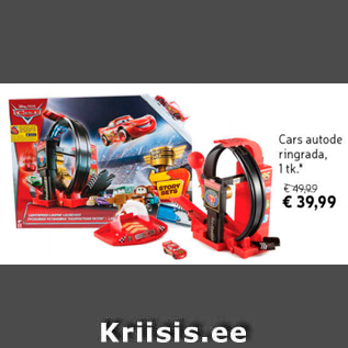 Allahindlus - Cars autode ringrada, 1 tk*