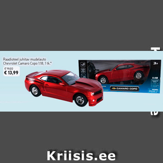 Allahindlus - Raadioteel juhitav mudelauto Chevrolet Camaro Copo 1:18, 1 tk*