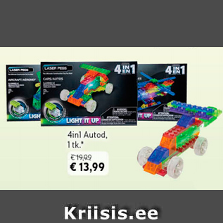 Allahindlus - 4in1 Autod, 1 tk*