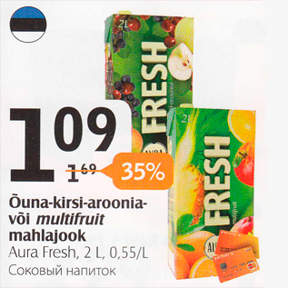 Allahindlus - Õuna-kirsi-aroonia- või multifruit mahlajook