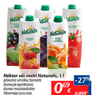 Allahindlus - Nektar või mahl Naturalis, 1 l