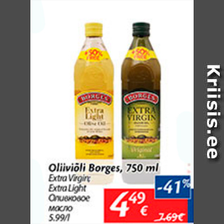 Allahindlus - Oliiviõli Borges, 750 ml