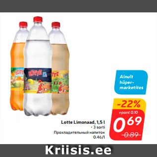 Allahindlus - Lotte Limonaad, 1,5 l