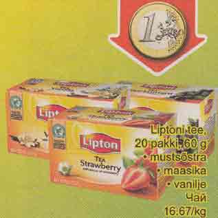 Allahindlus - Liptoni tee 20 pakki,60g