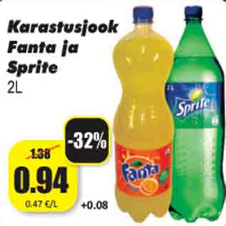 Allahindlus - Karastusjook Fanta ja Sprite 2 L