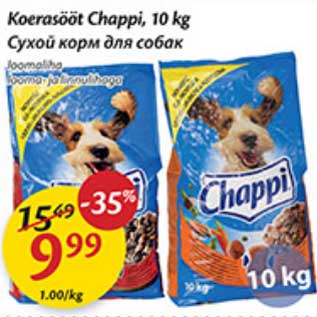 Allahindlus - Koerasööt Chappi, 10 kg