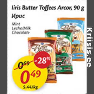 Allahindlus - Iiris Butter Toffees Arcor, 90 g