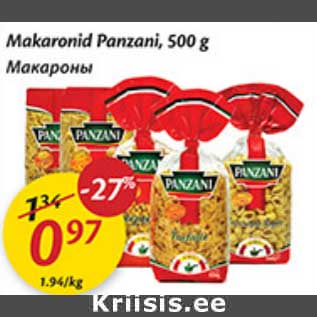 Allahindlus - Makaronid Panzani, 500 g