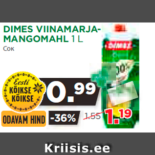 Allahindlus - DIMES VIINAMARJAMANGOMAHL 1 L