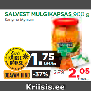 Allahindlus - SALVEST MULGIKAPSAS 900 g