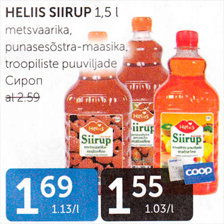 Allahindlus - HELIIUS SIIRUP 1,5 L