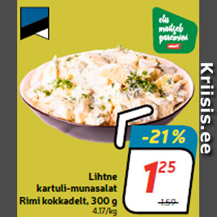 Allahindlus - Lihtne kartuli-munasalat Rimi kokkadelt, 300 g