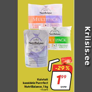 Allahindlus - Kuivtoit kassidele Purrrfect NutriBalance, 1 kg