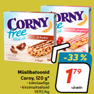 Allahindlus - Müslibatoonid Corny, 120 g*