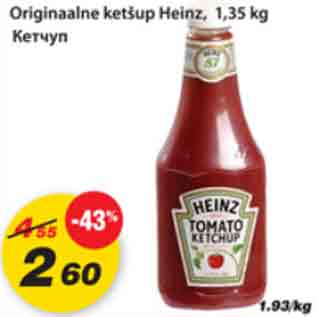 Allahindlus - Originaalne ketšup Heinz,1,35kg