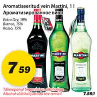 Allahindlus - Aromatiseeritud vein Martini, 1l