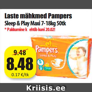 Allahindlus - Laste mähkmed Pampers