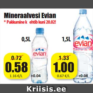 Allahindlus - Mineraalvesi Evian