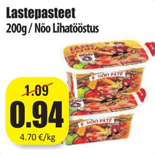 Allahindlus - Lastepasteet 200g / Nõo Lihatööstus