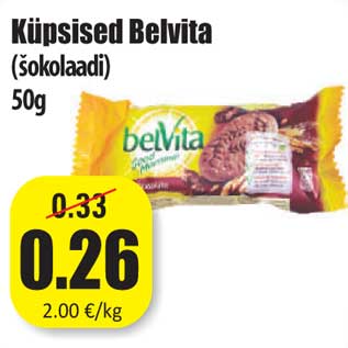 Allahindlus - Küpsised Belvita (sokolaadi) 50g