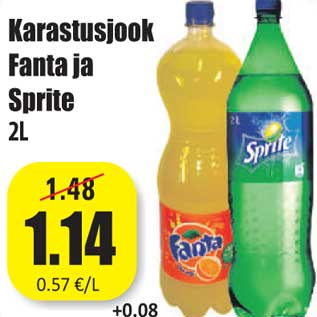 Allahindlus - Karastusjook Fanta ja Sprite 2L