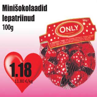 Allahindlus - Minišokolaadid lepatriinud 100g