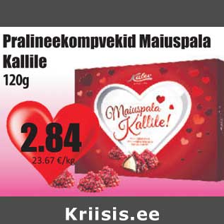 Allahindlus - Pralineekompvekid Maiuspala Kallile 120g