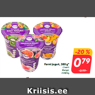 Allahindlus - Farmi jogurt, 380 g* • 3 sorti