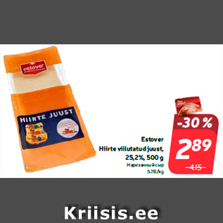 Allahindlus - Estover Hiirte viilutatud juust, 25,2%, 500 g